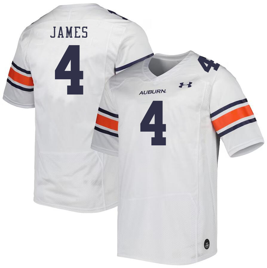 Men's Auburn Tigers #4 D.J. James White 2023 College Stitched Football Jersey